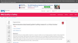 
                            7. Administrative data based patient safety research: a critical review ...