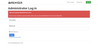 
                            4. Administrator Log in - ActiveLit