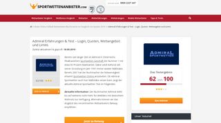 
                            8. Admiral Erfahrungen & Test – Login, Quoten, Wettangebot ...