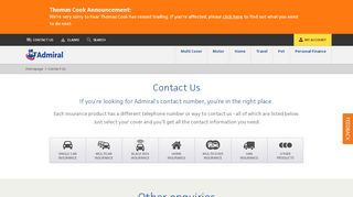 
                            4. Admiral.com – Contact Us - Admiral Insurance