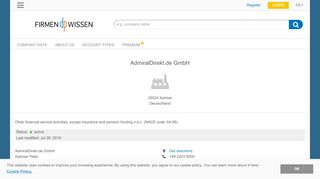 
                            7. AdmiralDirekt.de GmbH, Itzehoe - Credit Report