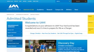 
                            6. Admission & Aid - Undergraduate Admission - Admitted Students - UAH