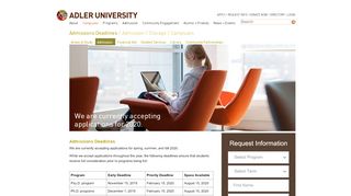 
                            5. Admission Deadlines | Chicago, IL | Adler University