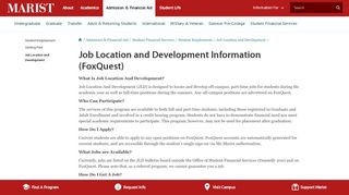 
                            1. Admission | Financial Services | FoxQuest - Marist College