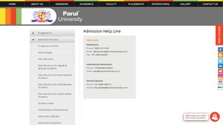 
                            6. Admission Help Line - Parul University