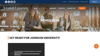 
                            8. Admission | Johnson University | Johnson University