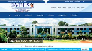 
                            9. Admission Login, Vels University, Chennai, Tamil …