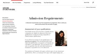 
                            6. Admission Requirements — Study in Denmark