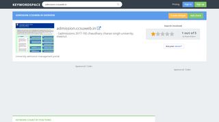 
                            5. Admission.ccsuweb.in. - (admissions 2017-18) …