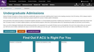 
                            4. Admissions - Abilene Christian University