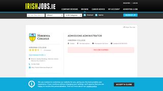 
                            5. Admissions Administrator Job, Hibernia College - IrishJobs.ie