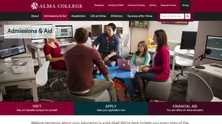 
                            5. Admissions & Aid: Alma College