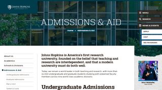 
                            6. Admissions & Aid | Johns Hopkins University