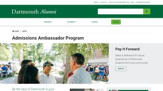 
                            8. Admissions Ambassador Program | Dartmouth Alumni