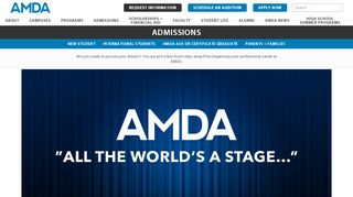 
                            8. Admissions - AMDA