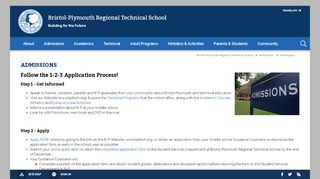 
                            7. Admissions - Bristol-Plymouth Regional Technical School