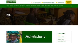 
                            9. Admissions | BSc | Yaba College of Technology Lagos ... - Yabatech