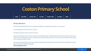 
                            9. Admissions - Coston Primary School