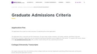 
                            5. Admissions Criteria - NYU School of Professional Studies