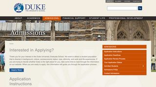
                            5. Admissions | Duke Graduate School