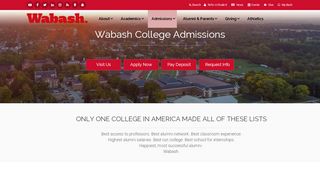 
                            2. Admissions & Financial Aid Crawfordsville, Indiana - Wabash College