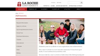 
                            6. Admissions | La Roche University