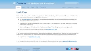 
                            3. Admissions Log-In - Columbia Undergraduate Admissions