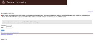 
                            9. Admissions Login - Brown University