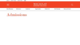 
                            5. Admissions | Macaulay Honors College