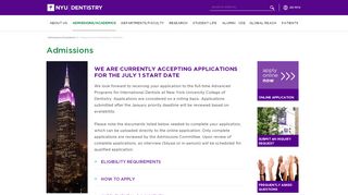 
                            8. Admissions - NYU College of Dentistry