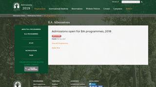 
                            3. Admissions open for BA programmes, 2018 | Admissions, TISS