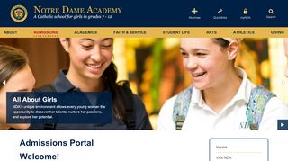 
                            2. Admissions Portal - Notre Dame Academy