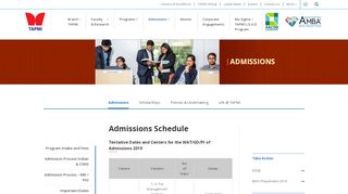 
                            3. Admissions Schedule - TAPMI