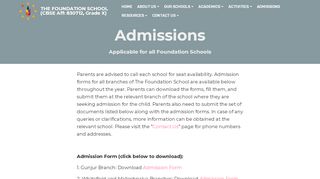 
                            7. Admissions - The Foundation School