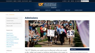 
                            1. Admissions | The University of Tennessee at Martin - UTM.edu
