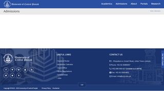 
                            7. Admissions - University of Central Punjab