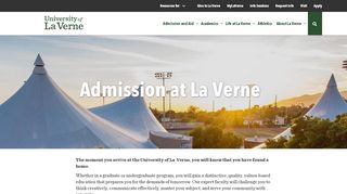
                            2. Admissions | University of La Verne