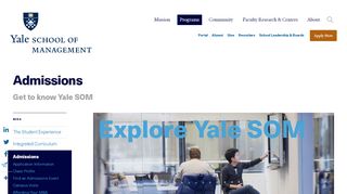 
                            4. Admissions - Yale School of Management - Yale University
