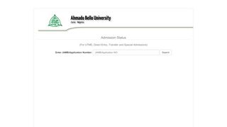 
                            2. Admission::Status - ABU Registration Portal