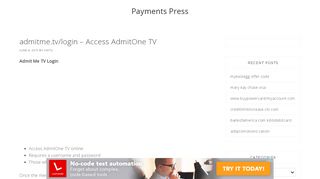 
                            3. admitme.tv/login - Access AdmitOne TV | themormonbachelorette