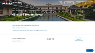 
                            3. Admitted Student Portal – African Leadership University