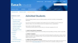 
                            1. Admitted Students - Baruch College Undergraduate Admissions