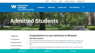 
                            10. Admitted Students - Wheaton College Massachusetts