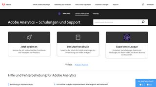 
                            3. Adobe Analytics – Schulungen und Support