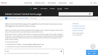 
                            2. Adobe Connect Central home page - Adobe Help Center