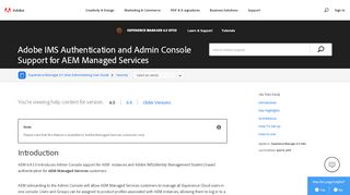 
                            8. Adobe IMS Authentication and Admin Console Support for AEM ...