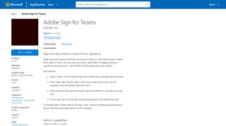 
                            5. Adobe Sign for Teams - appsource.microsoft.com