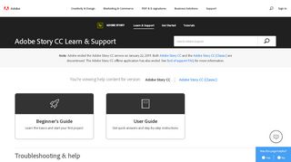 
                            2. Adobe Story CC Learn & Support - Adobe Help Center