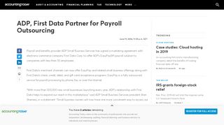 
                            9. ADP, First Data Partner for Payroll Outsourcing | Accounting Today