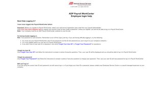 
                            3. ADP Payroll WorkCenter - Employee login help